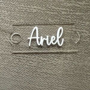 Custom Clear Acrylic Name Tag - Ariel - for Stanley Tumbler Straw Tag